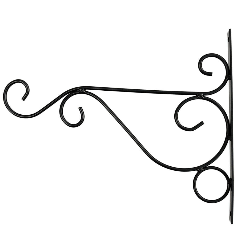 Metal Hanging Plants Bracket Black Flowerpot Hanger Holder Rack Wall Hook
