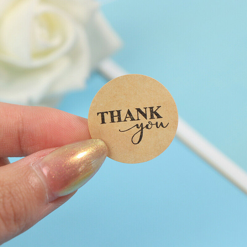 500pcs Round Kraft Handmade Stickers Scrapbooking for Package Thank you s.l8