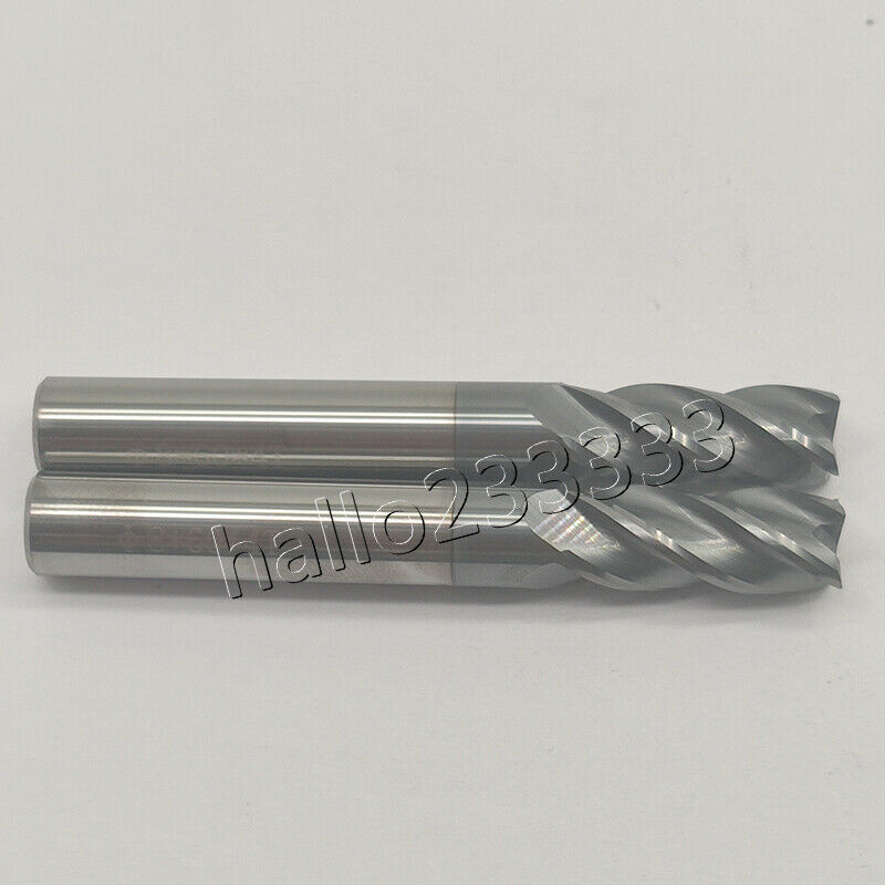 2Pcs HRC60 4 Flute 8mm x 60mm Carbide Tungsten Milling Cutter CnC Bit Tool