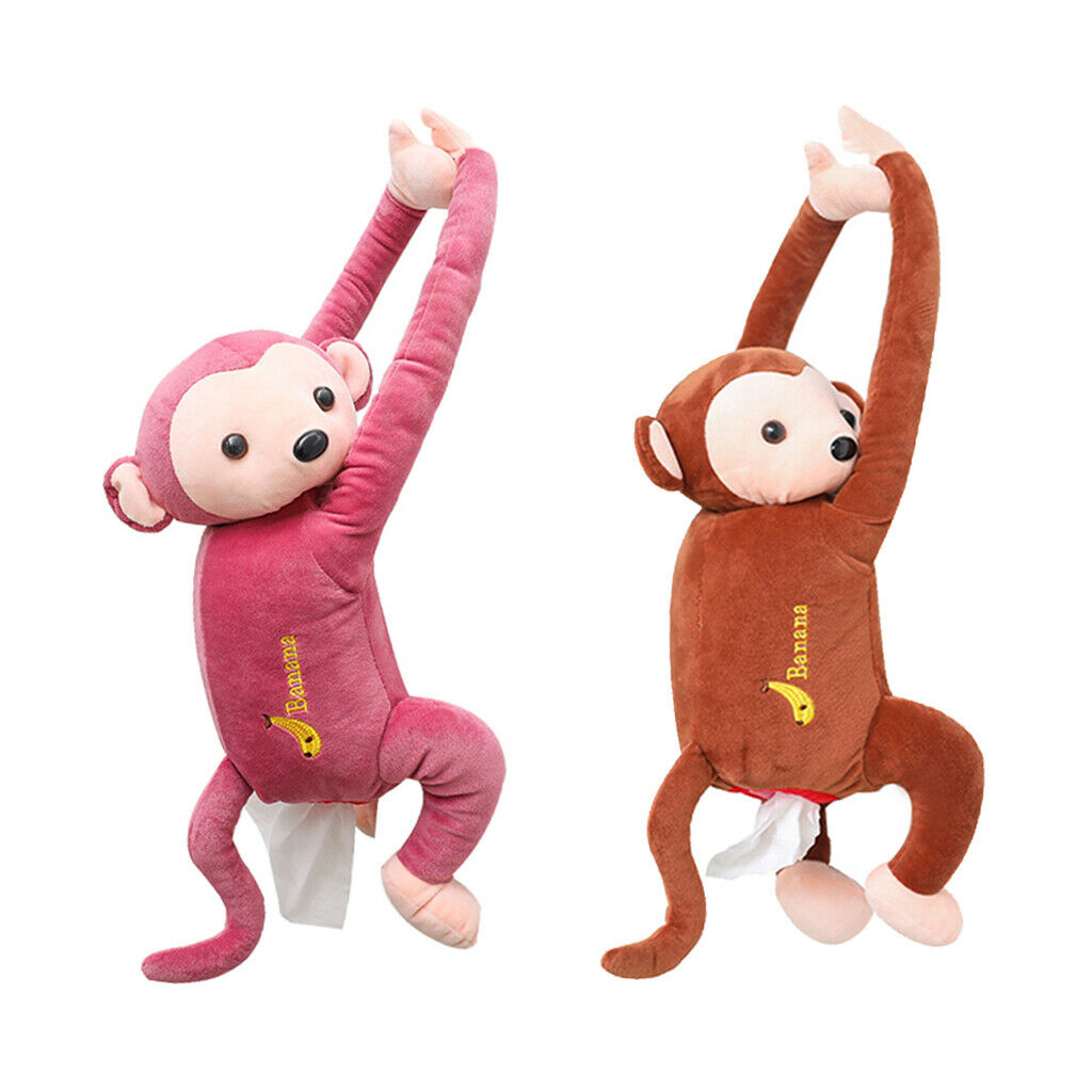 Plush Animal Cartoon Tissue Box Monkey Napkin Box Paper Holder Cover Home/Car
