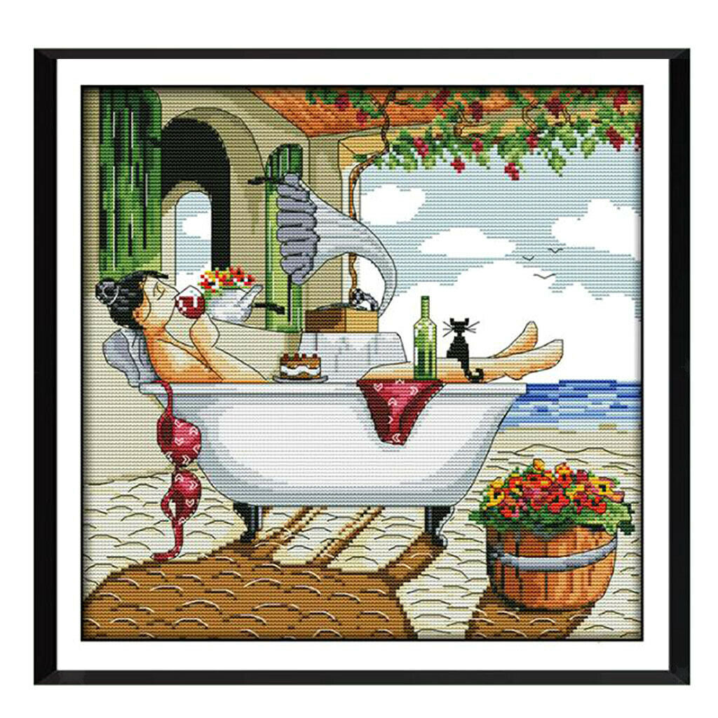 Dimensions Cross Stitch Kit for Adults - Stamped Enjoy Life Pattern 14CT