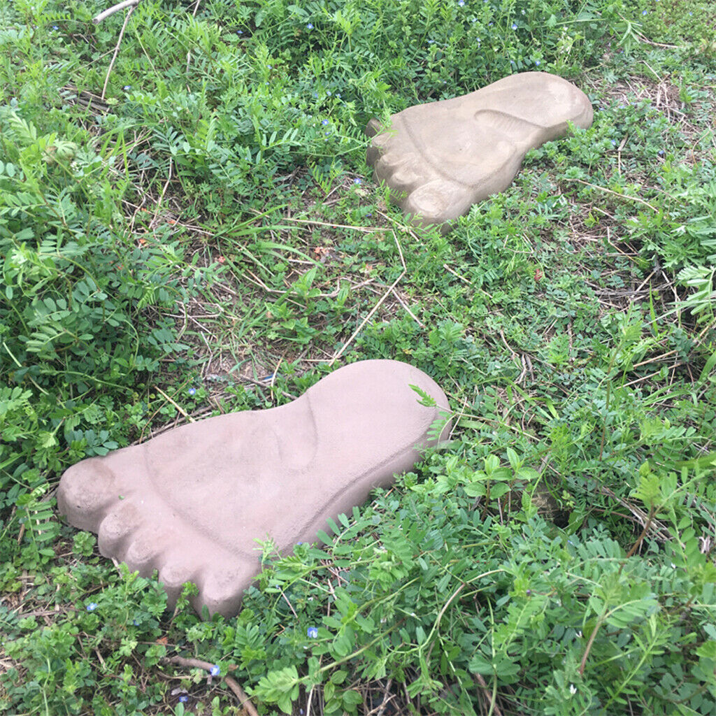 2 Pieces Simulated Foot Print Stepping Stone Garden Paving Mould - For Garden