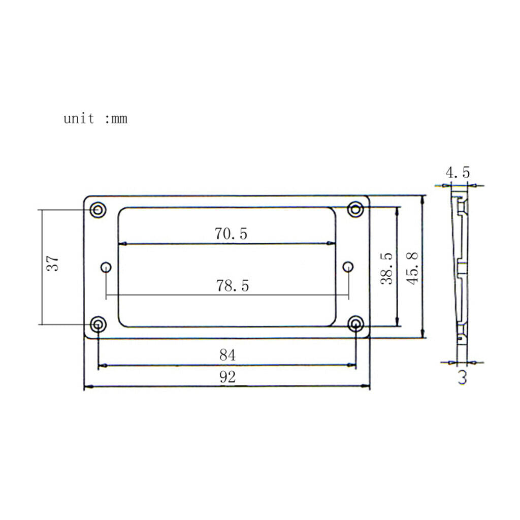 2 Pieces Flat Guitar Replacement Humbucker Frame Cover 92 x 45.8mm White