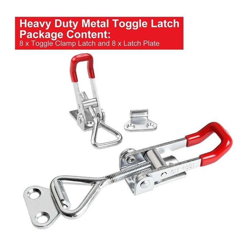 8Pack Pull Latch Clamp Latch 360Lbs Capacity Adjustable  Release D Latch for DW7