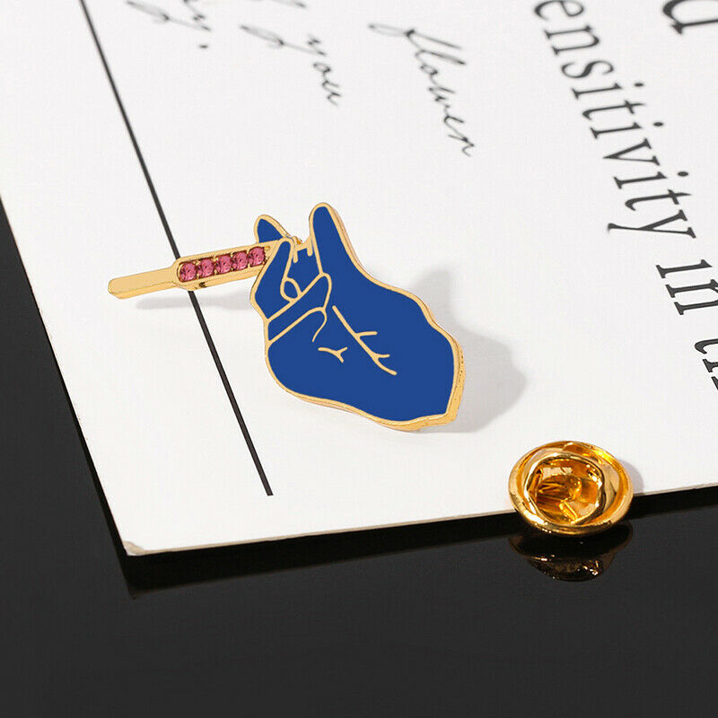 Enamel Metal Blue Brooch Doctors Nurses Gift Crystal Lapel Pins Ladies Jewel Tt