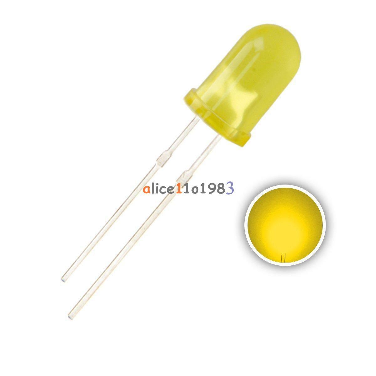100Pcs LED F5 5MM Yellow COLOR Yellow LIGHT Super Bright Bulb Lamp