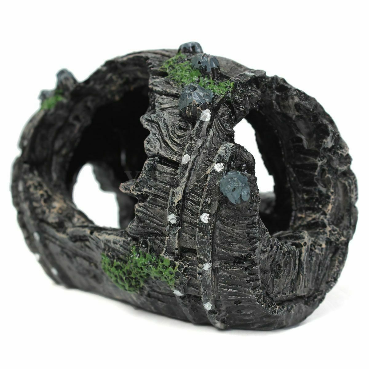 Aquarium Ornament Fish Tank Underwater Stone Breeding Cave Reptile Crawl Log