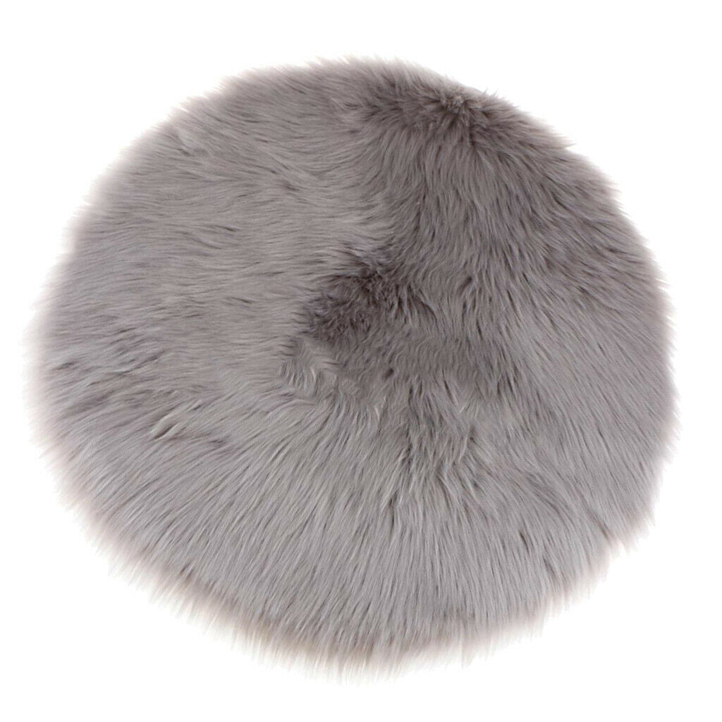 2 Pieces Soft Round Fluffy Rug, Small Area Rugs Faux Wool Carpet Mat For Kids