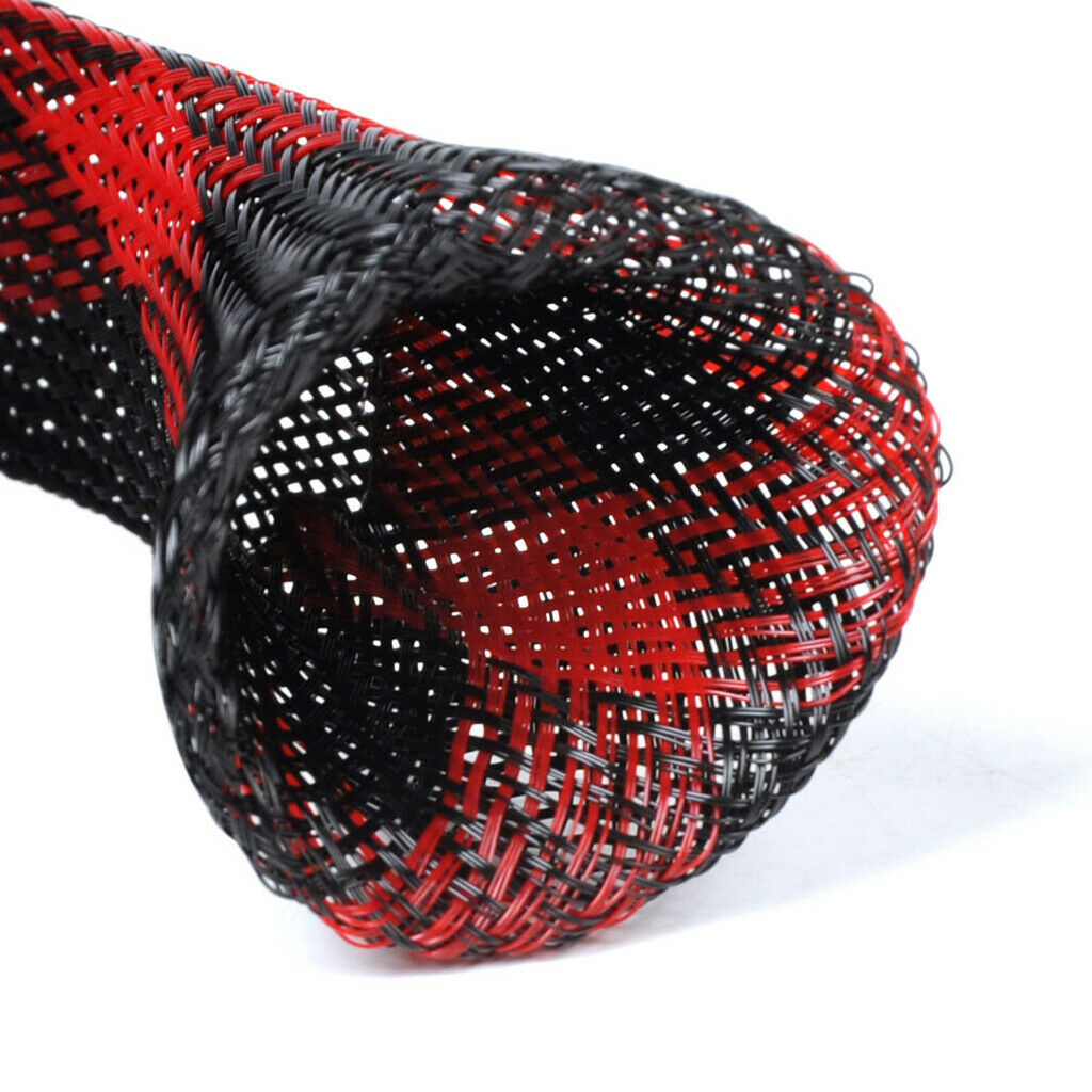 45mm Fishing Rod Expandable Braided Cable Sleeve Protector - Black