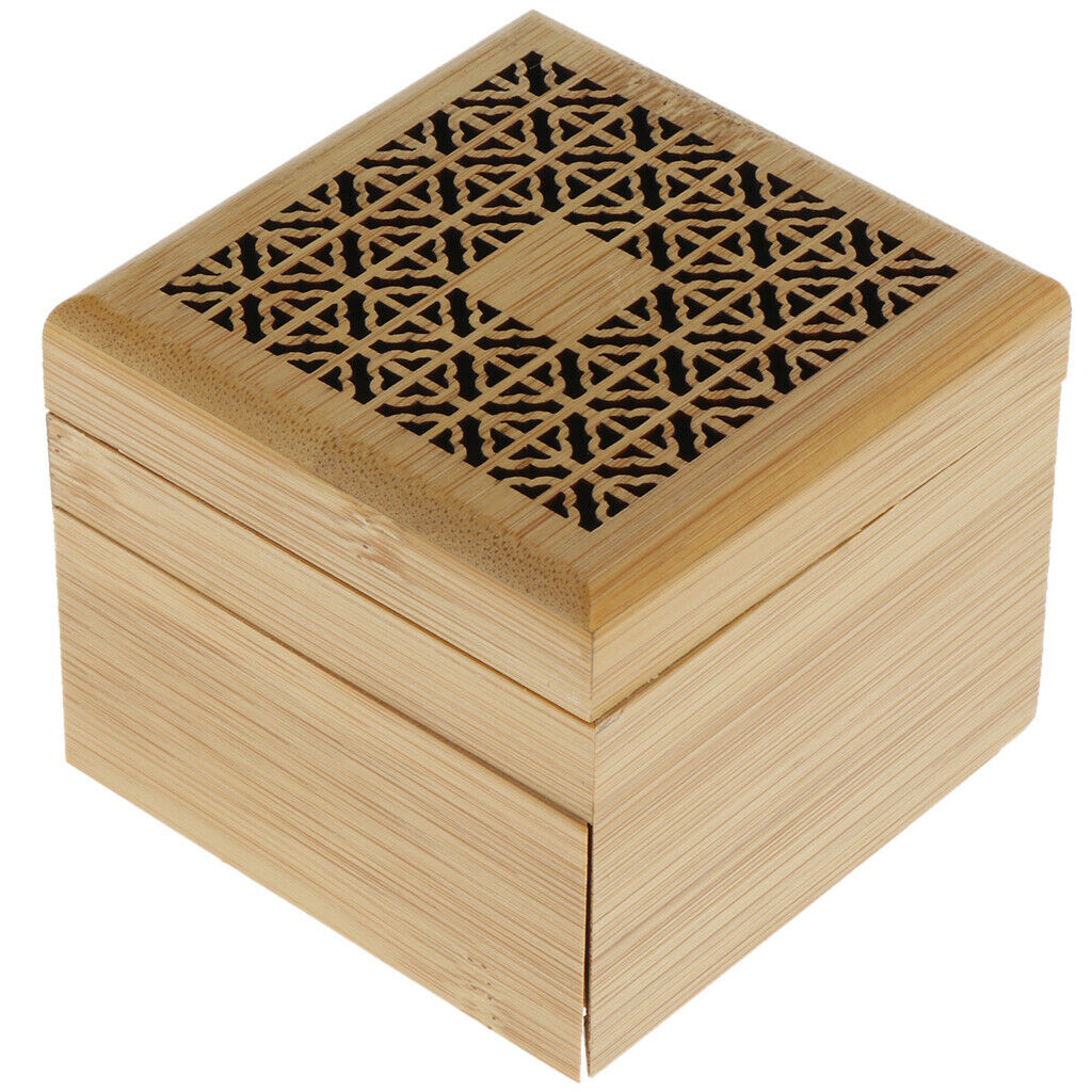 Hollow Bamboo Incense Stick Burner Wooden Box Censer Stove for Home Style 01
