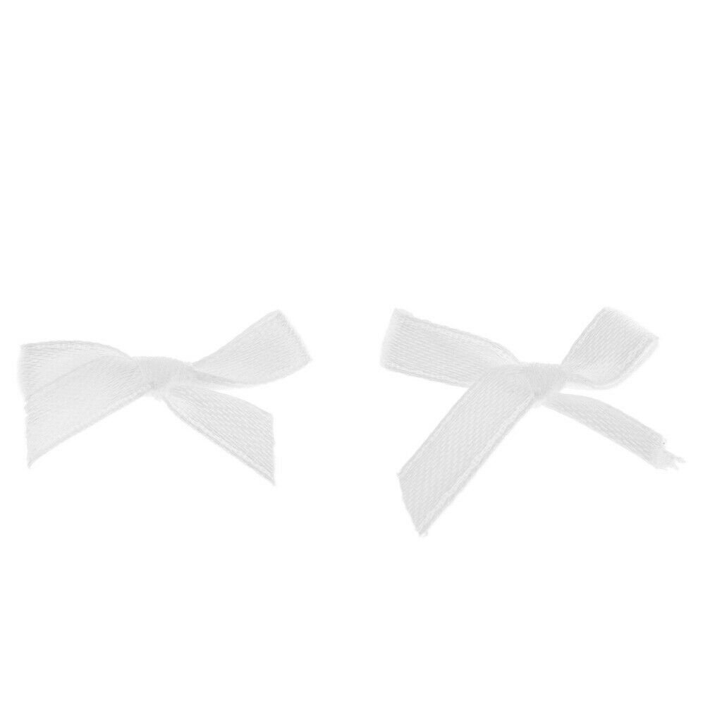 Prettyia 100X Satin Mini Ribbon Bows Party Gift Crafts Wedding Pre-Tied Bow