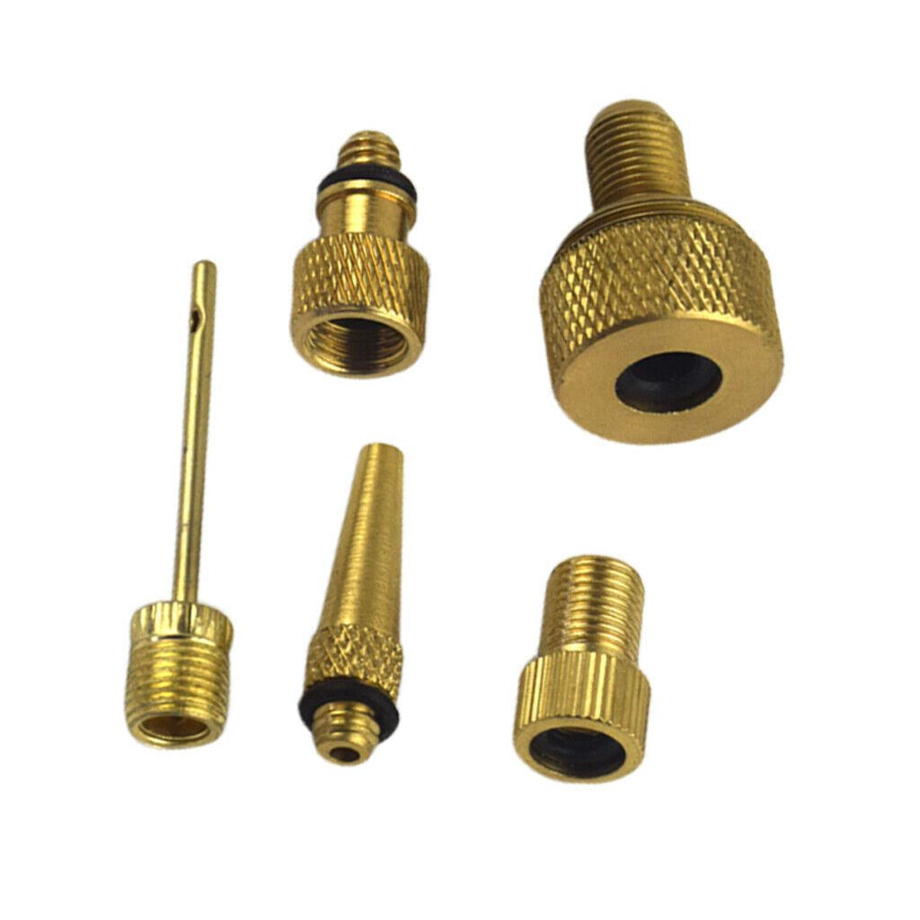 Pack of 5 Bike Pump Adapter Adaptor Converter Tire Tube Valve Nozzle Devices