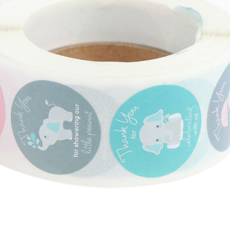 500pcs/roll round elephant thank you stickers scrapbooking for package la.l8