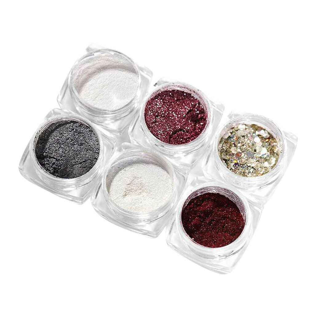 6 Boxes Holographic Mermaid Nail Art Glitter Powder Sequins Flakes Paillette 03