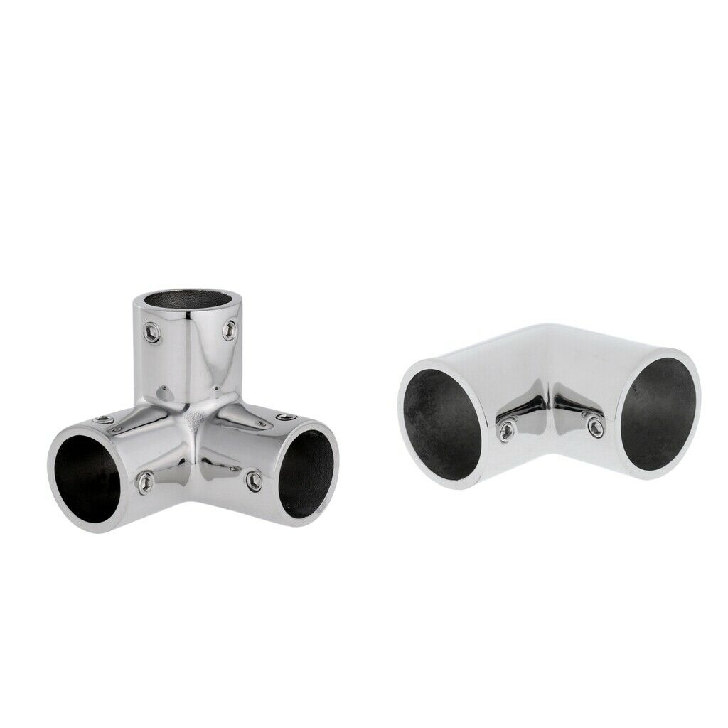 2 Pieces Boat Handrail Fitting Stainless Steel Railing Holder Railing Tube