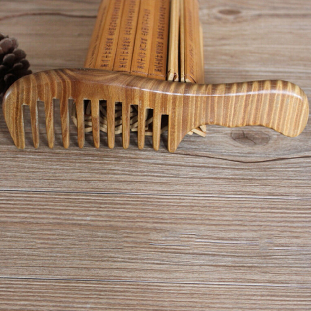 Wooden Natural Sandalwood Handmade Wide Tooth Comb Massage Comb Hair Care SEBD