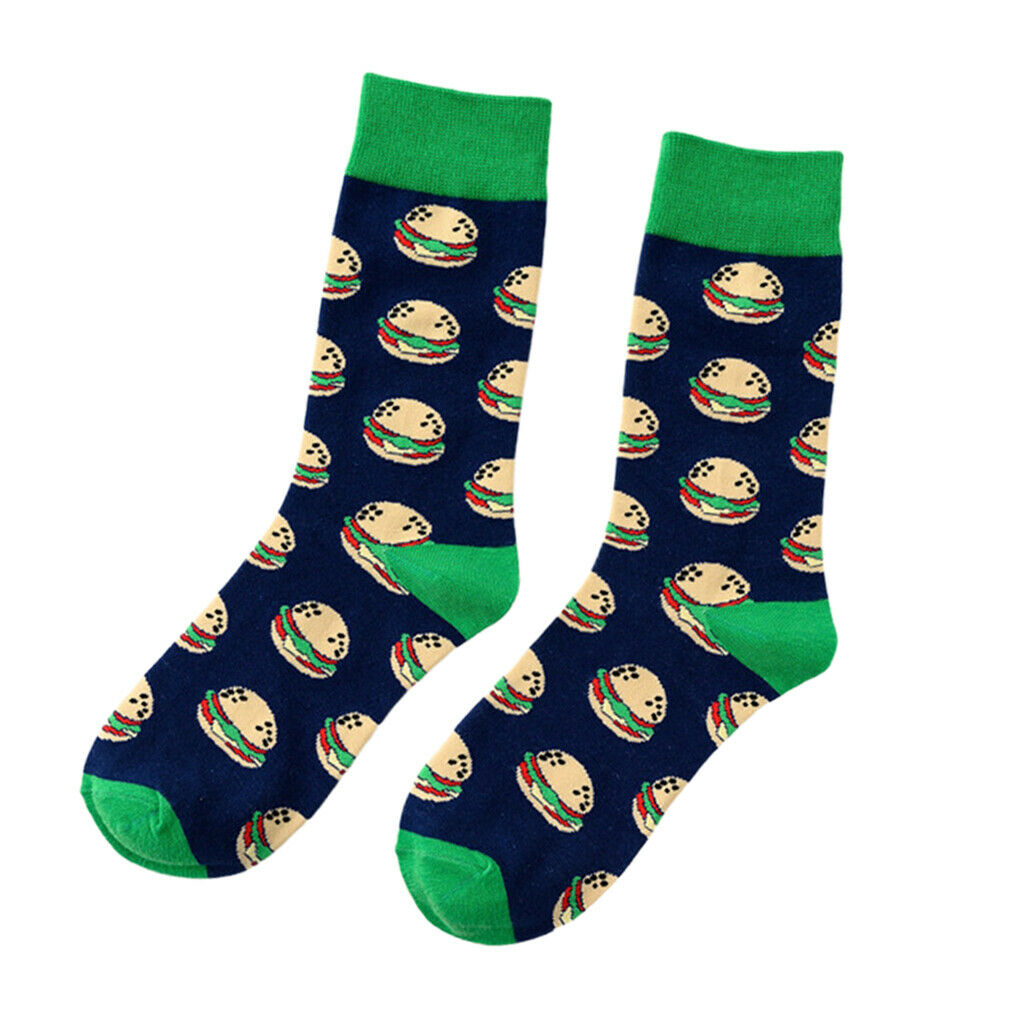 Womens Dress Socks Funny Colorful Crew Socks Cotton Novelty Socks Hamburger