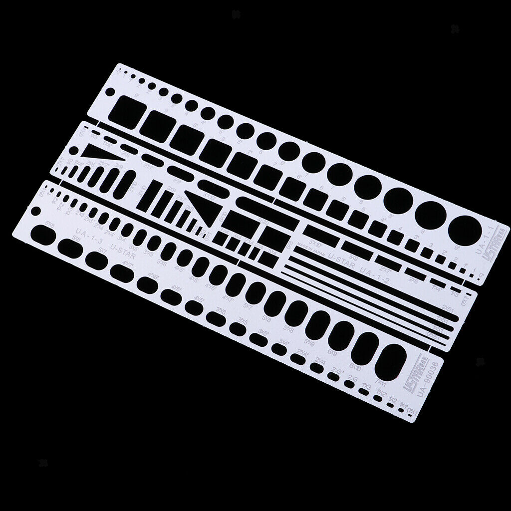 13.2cm Metal Hollow Out Modeling Engraved Scribe Line Aircraft Tools Ruler Kit