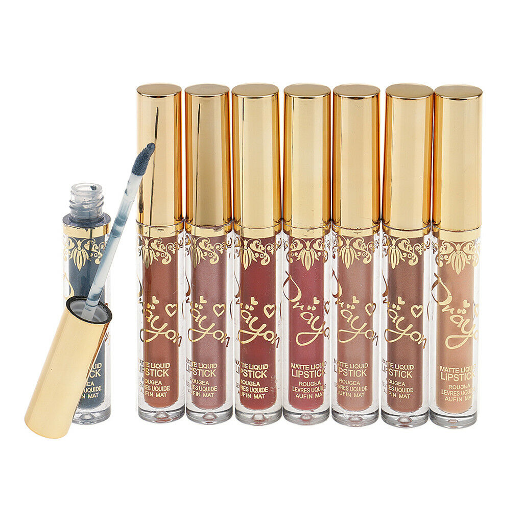 8 Colors Long Lasting Matte Metal Lipstick Pencil Liquid Lip Gloss Makeup