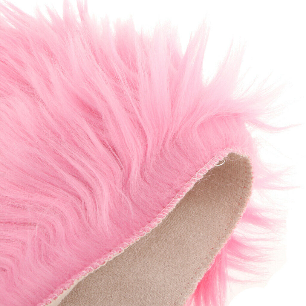 45x45cm Fluffy Shag Area Rug Seat Cushion Floor Mat Bedroom Dining Carpet Pink