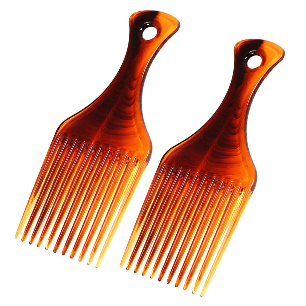 2x Long Handle Afro Pi Comb Hairdressing Sli Ba Hair Style Brush Tool
