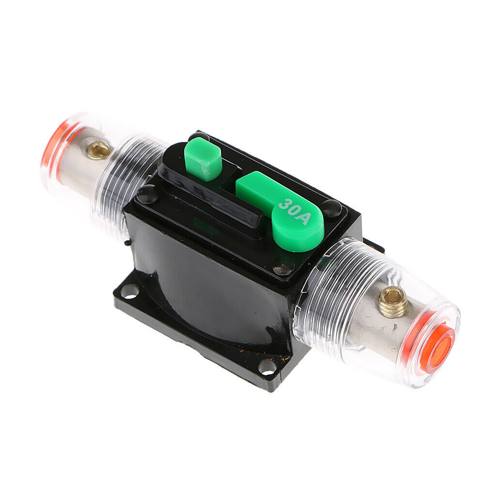 Auto Circuit Breaker 30A Manual Reset for 12V-32V Car Sound Vehicle Electrical