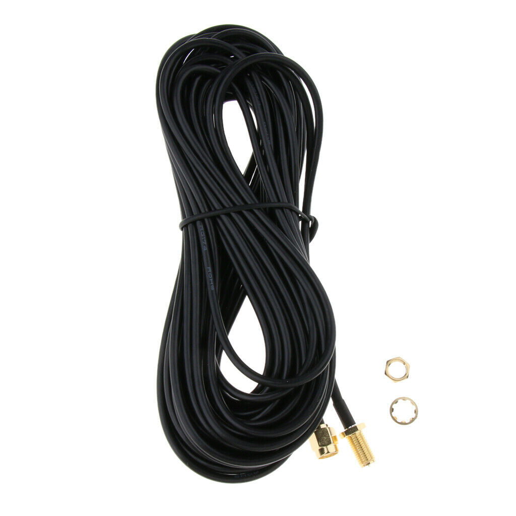 10m / 20m RP-SMA Male To Extension Cord Antenna Adapter Female Low Loss