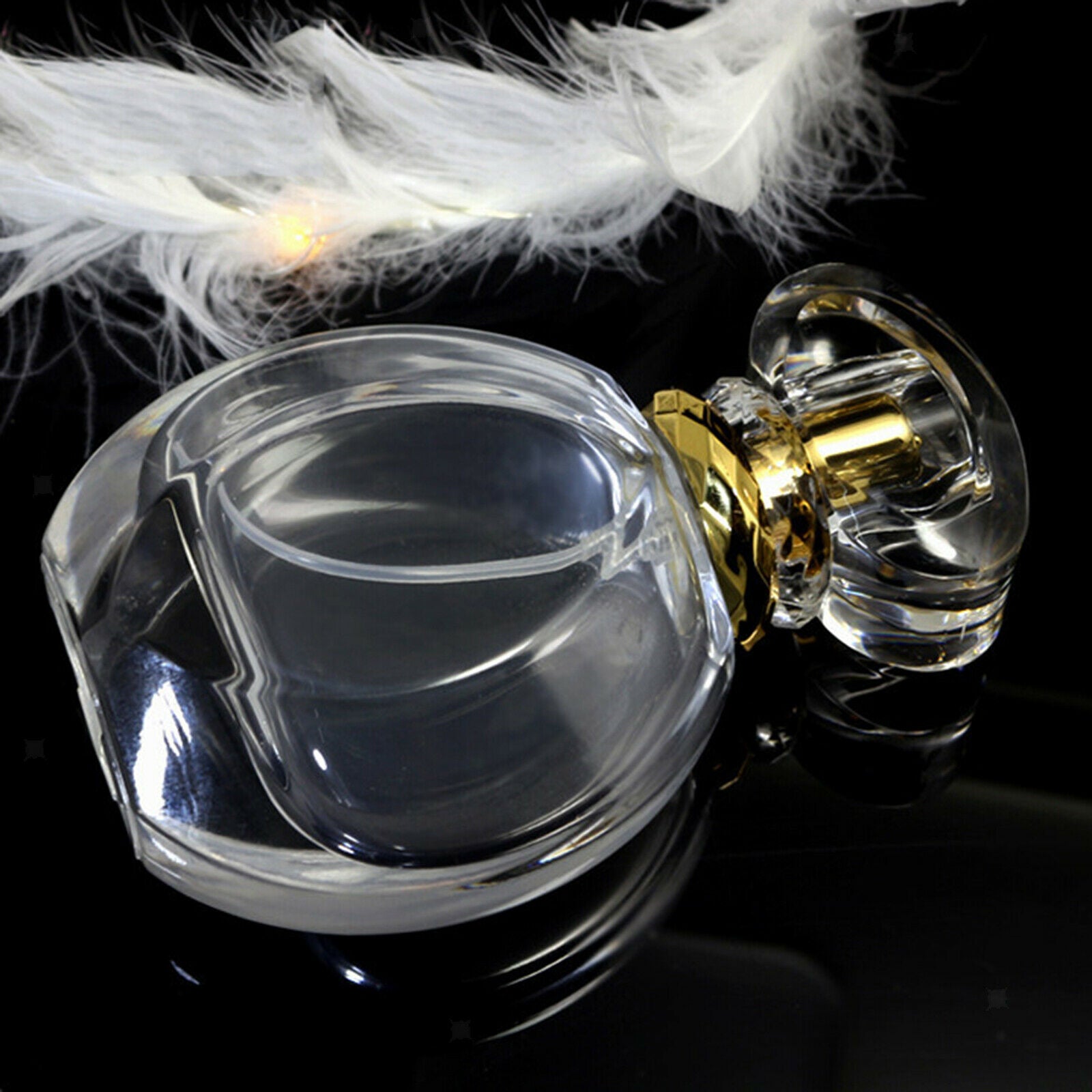 Portable 50ml Empty Clear Glass Fine Mist Perfume Spray Bottle Jar Atomizer