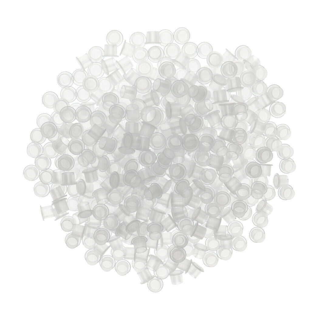 Pack of 1500, Mixed Sizes Clear Tattoo Ink Cups with Base (Small Medium Large #8
