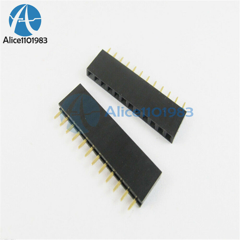 100PCS 2.54mm Pitch 12Pin 12P Female Single Row Straight Header Strip PH: 8.5mm