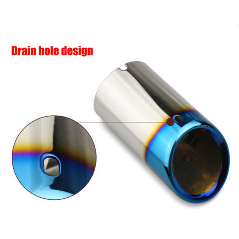 Blue 2pcs Stainless Steel Tail Exhaust Tips Muffler Fit For Audi A3 2009-2012