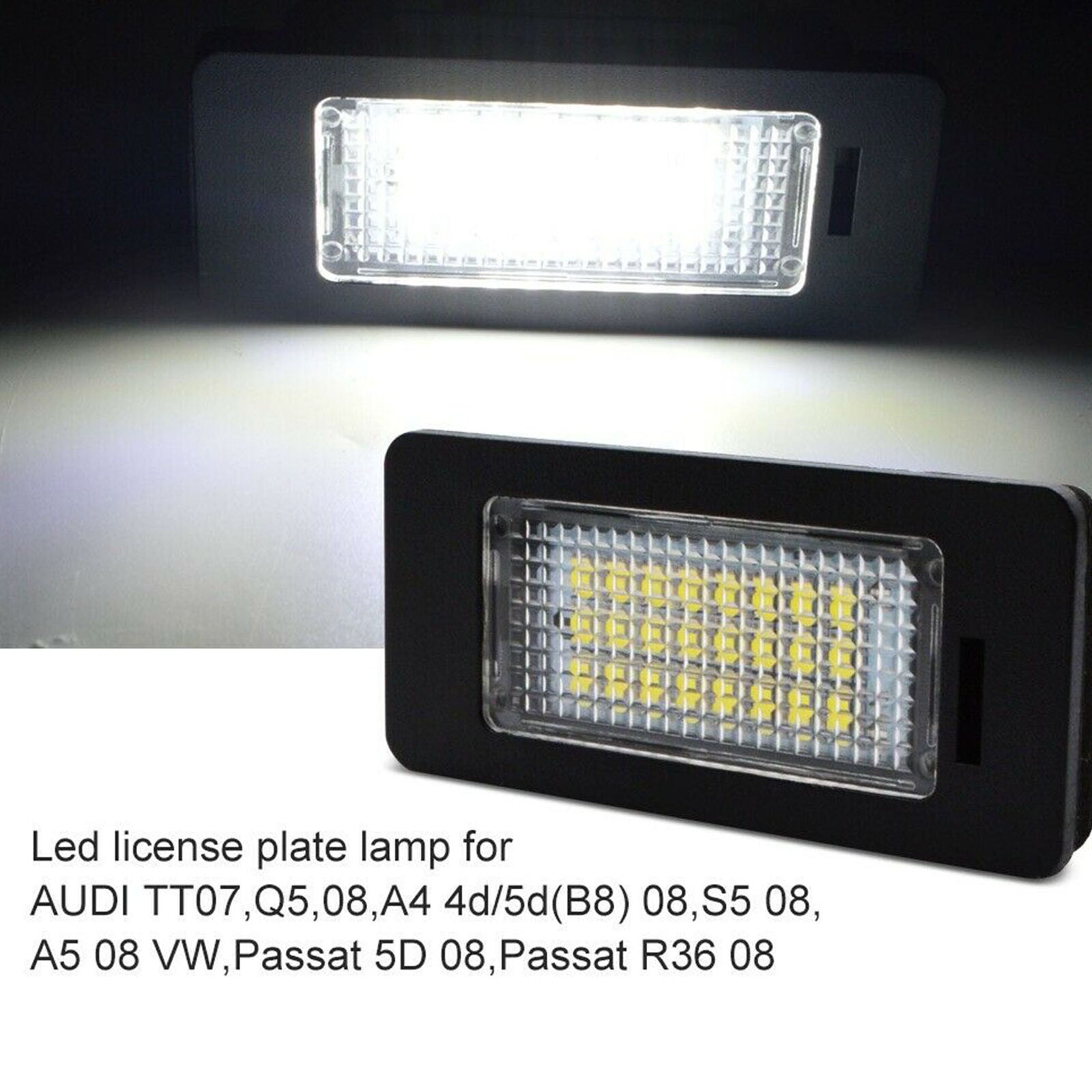 2x LED License Plate Light Lamps Error Free For Audi A4 B8 A5 S5 A7 A6 TT Q5 RS5