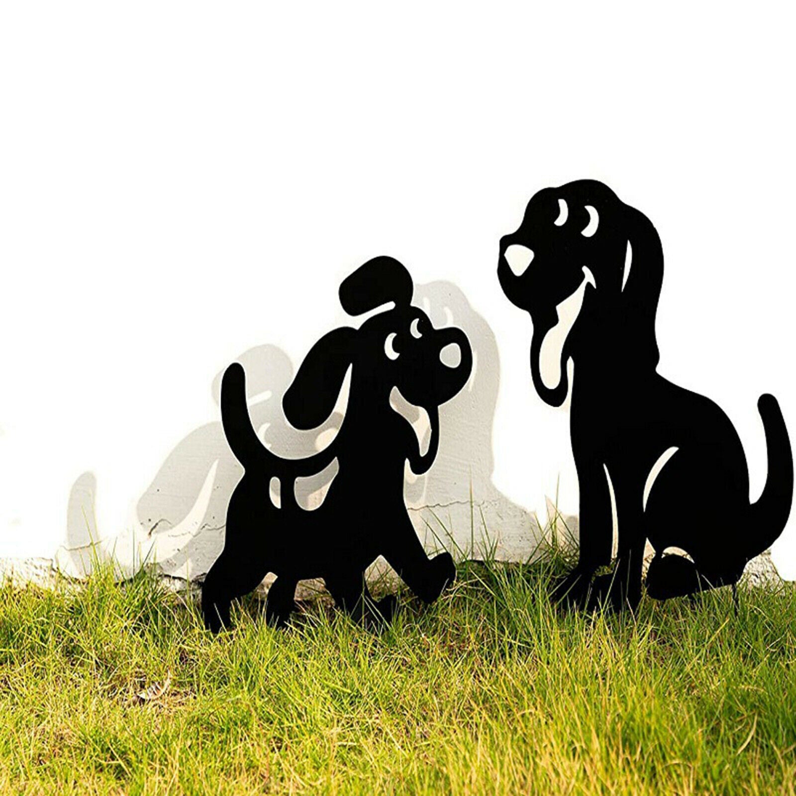 3PCS Acrylic Decorative Dog Silhouette Stakes for Lawn Ornamental Gardening