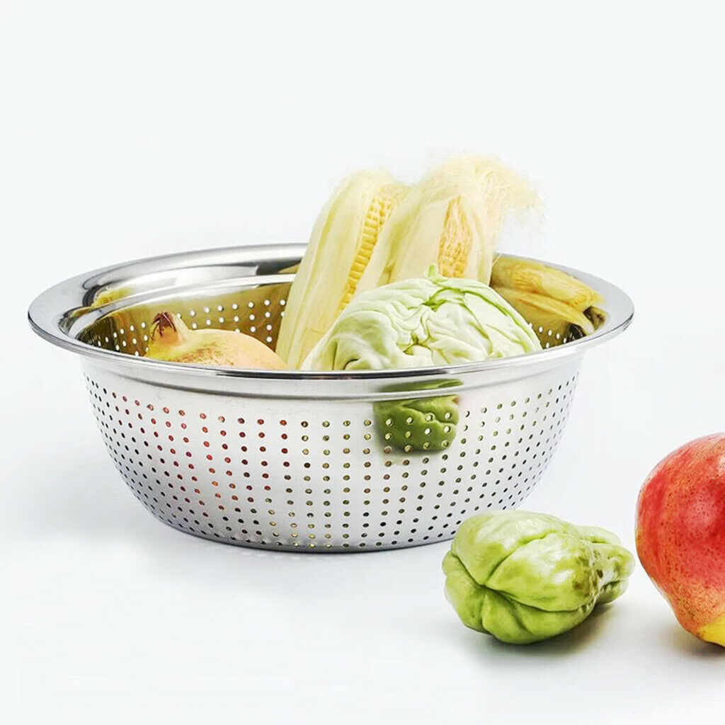 2X Large Metal Strainer Colander Kitchen Rice Sifter Salad Spinner 26cm in Dia