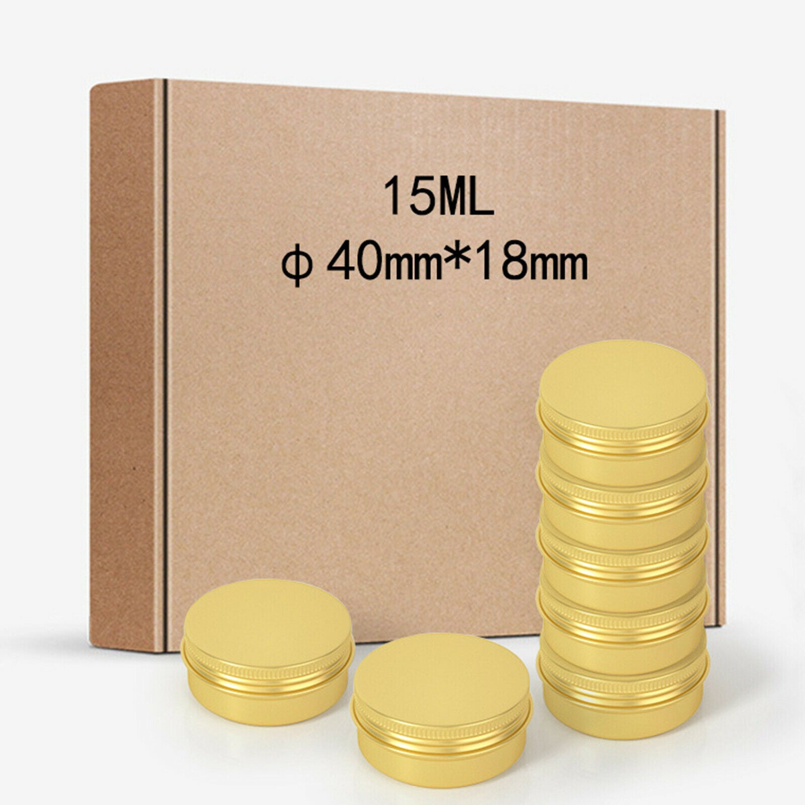 24-Pack 15ml Empty Tin Cans Screw Lid Round Aluminum Metal Cans Containers