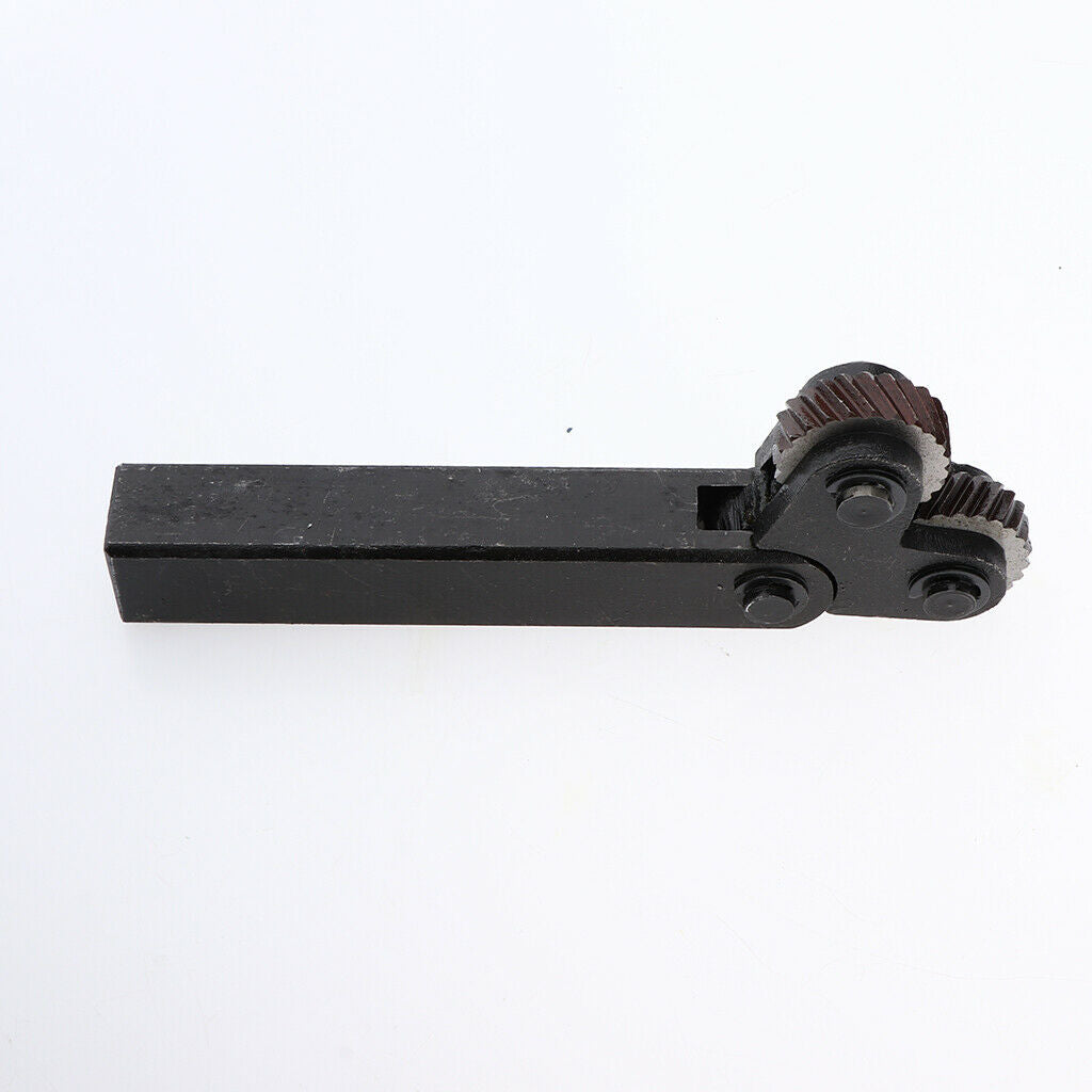 Steel Dual Wheel Knurling Tool Set w/ Diagonal Linear Knurl Wheel 3mm Pitch