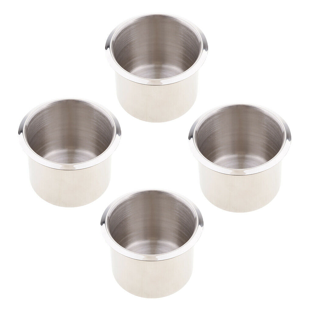 4 Packs Polished Cup Drink Holder for Boat RV Sofa Marine Pontoon Trailer