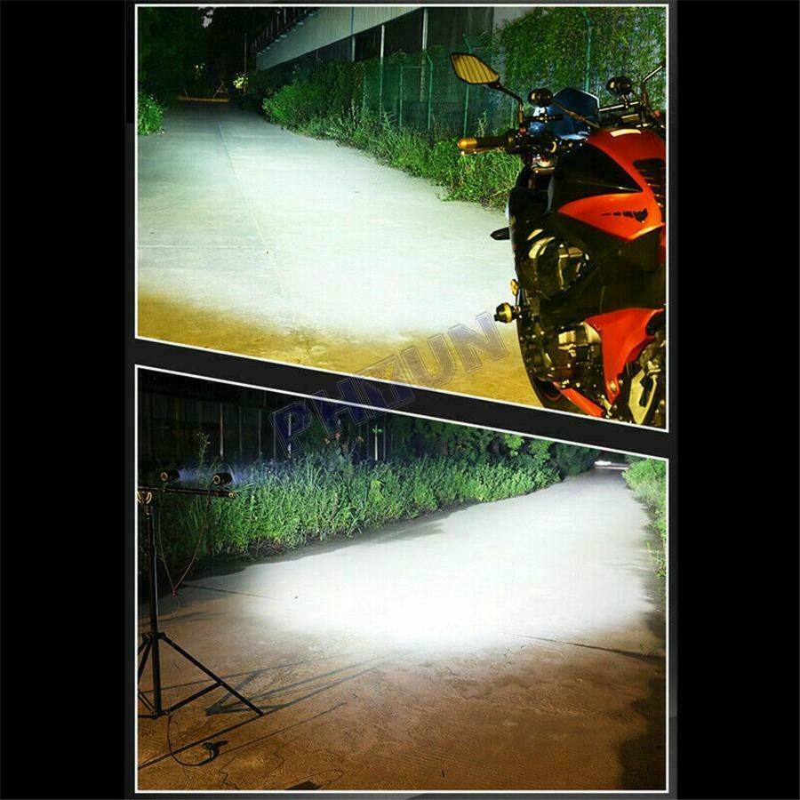 2Pcs 120W 12000LM Motorcycle LED Spot Lights Fog Lamps w/ Switch Universal