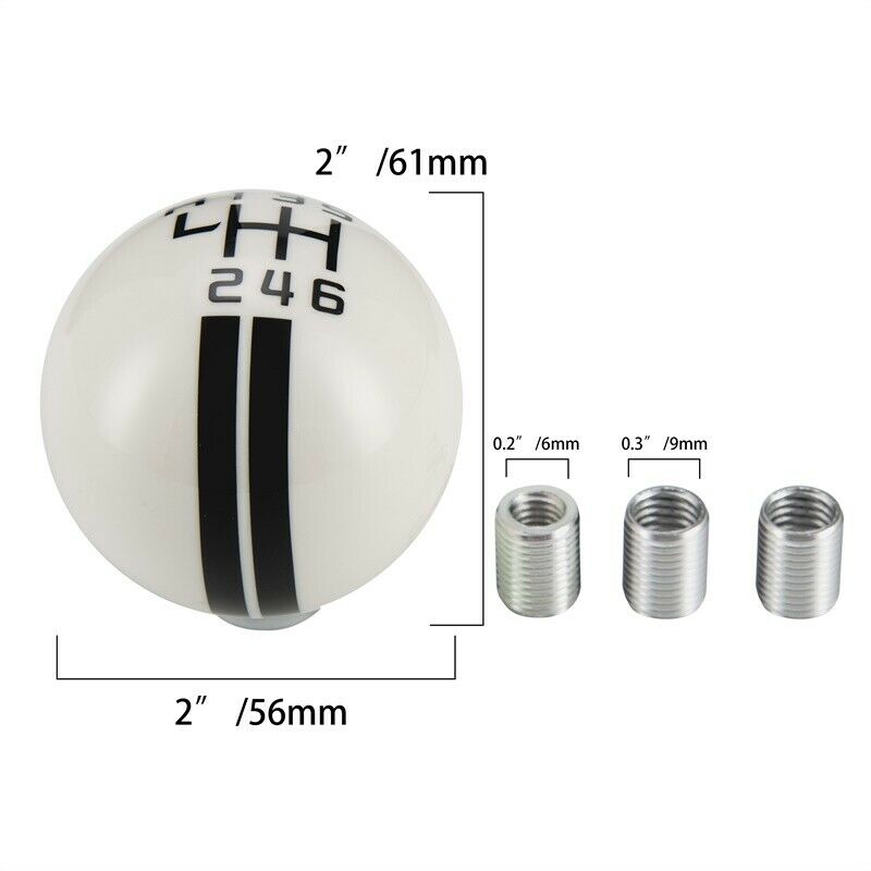 6 Speed Gear Shift Knob for Ford Mustang Shelby GT500 White Manual Shifter