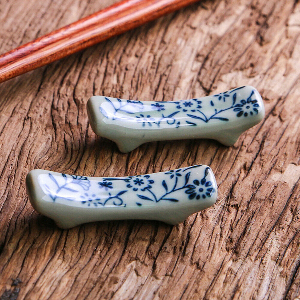 1PC Hand-painted Flowers Ceramic Pillow Chopstick Rest Rack Tableware Pen Holder