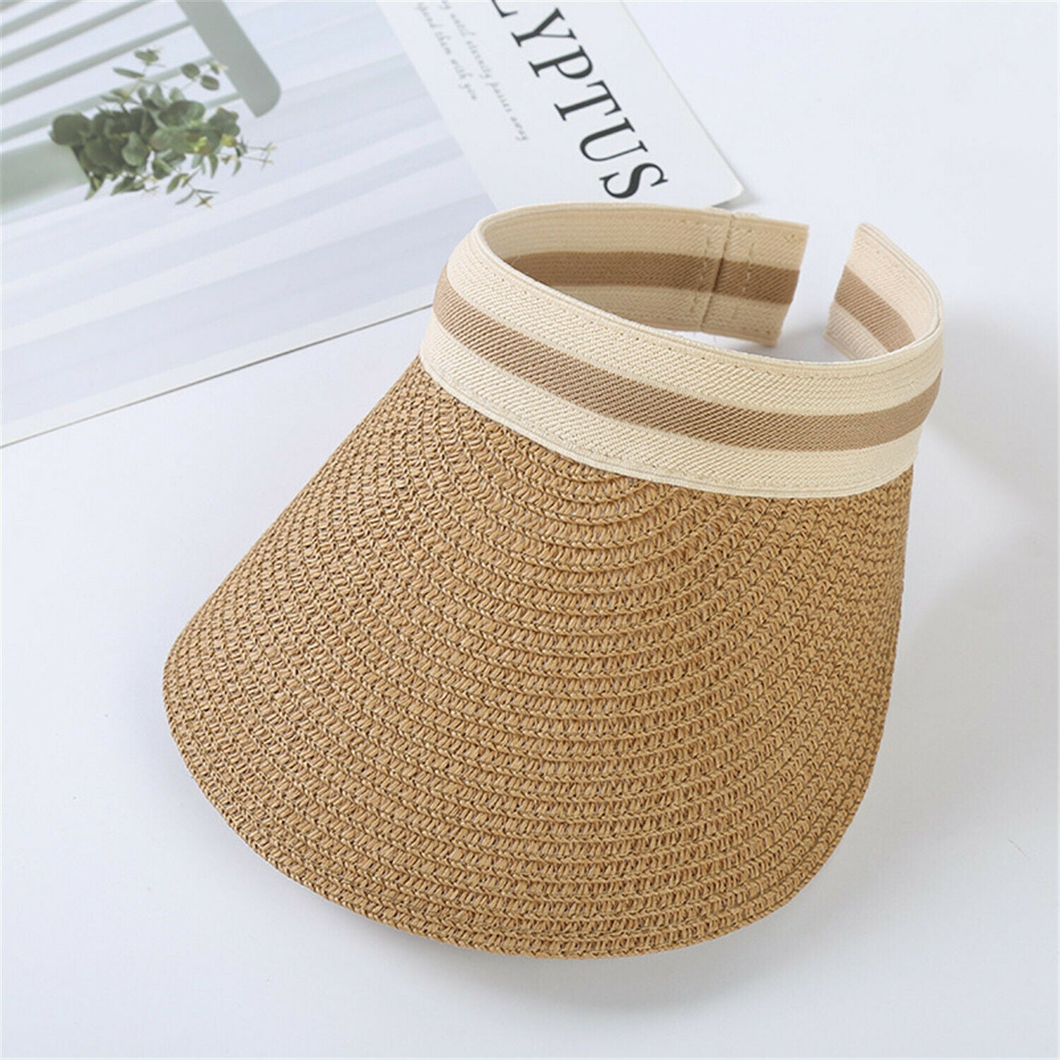 Summer Portable Wide Brim Suncap Beach Hats Straw Cap Sun Hat Visor Hat