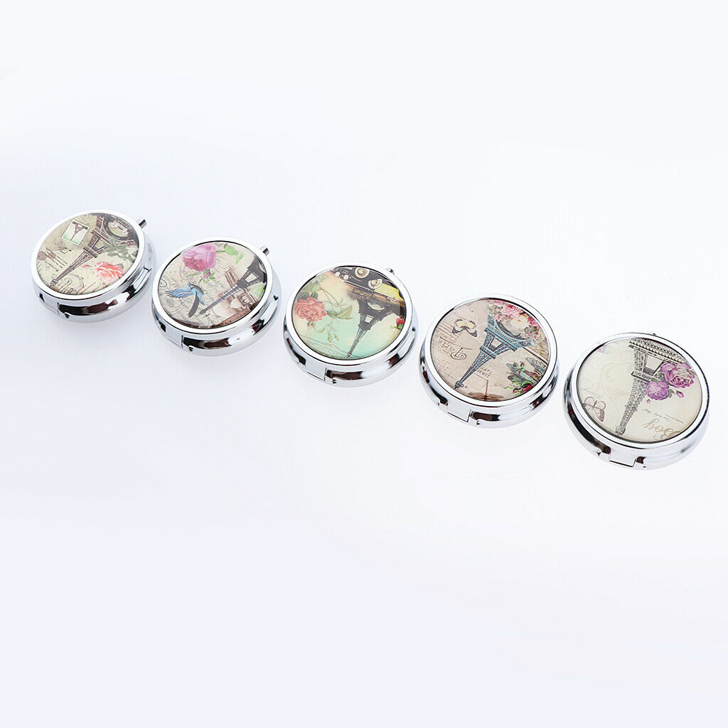 3 Compartments Pill Organizer Case Cute Pill Box for Purse Travel Camping hiking