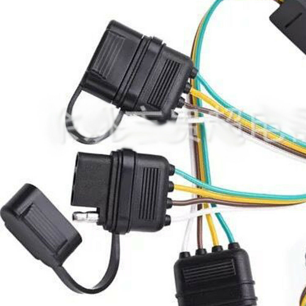 4pcs 4pin Trailer Flat Wire Connector Waterproof Cover Cap Tow Side Rubber Plug