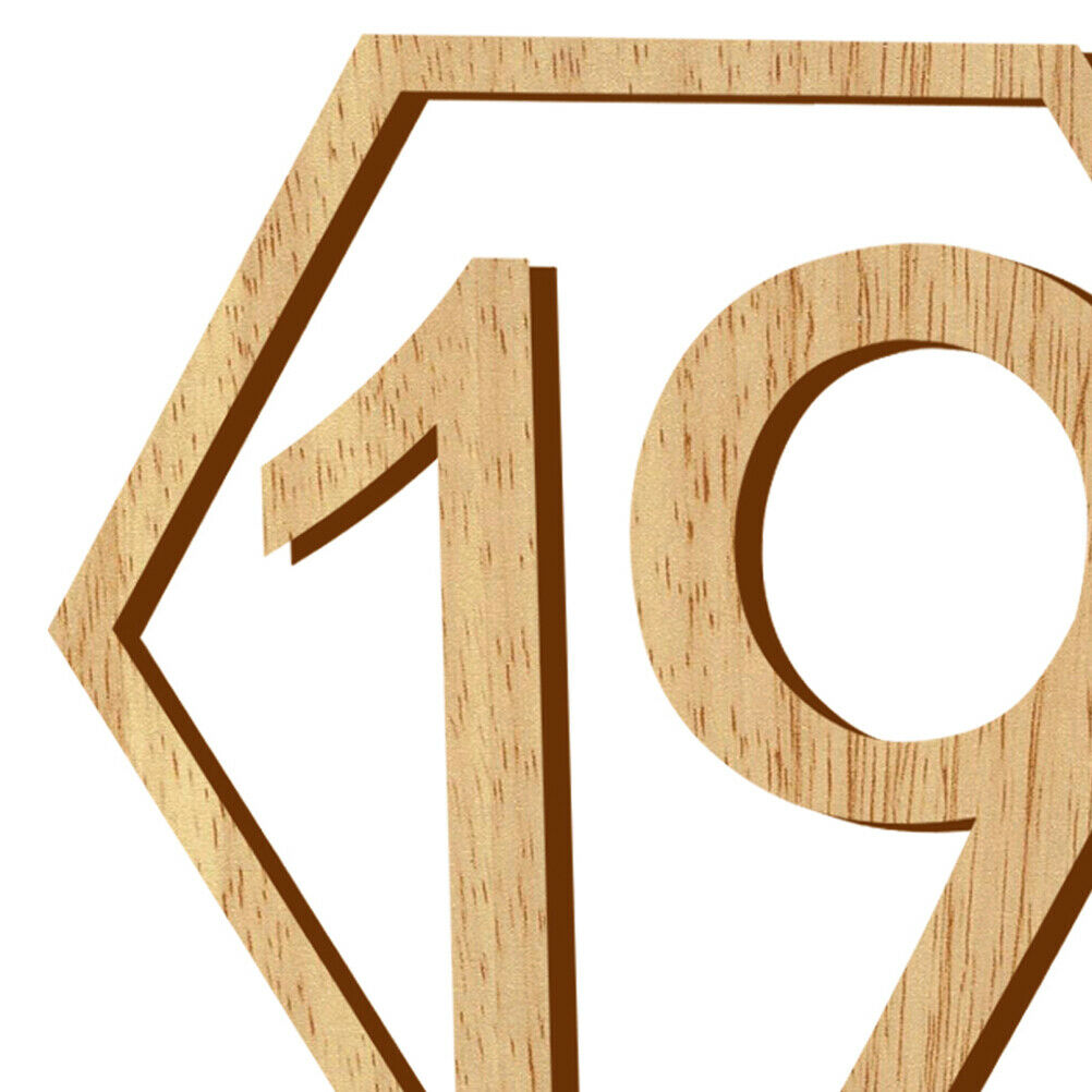 20pcs Hexagon 1-20 Wooden Table Numbers with Holder Base Wedding Table DecDD