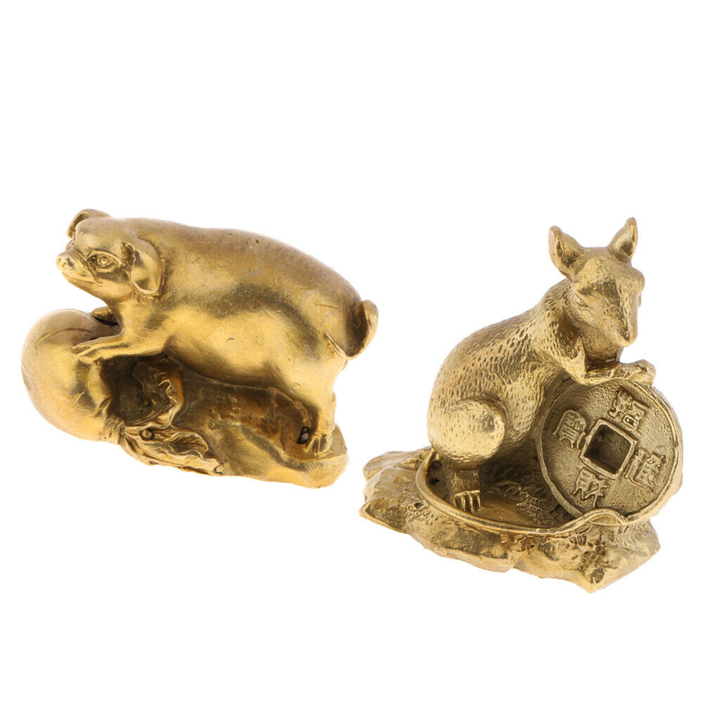 2x Oriental Chinese Feng Shui Decoration Ornament Money Lucky Coin Zodiac Animal