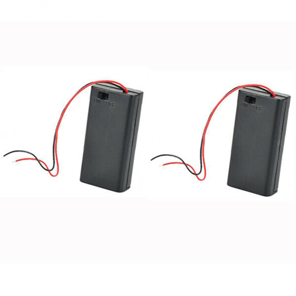 2Pcs PP3 Enclosed Battery Holder ON/OFF Switch with Wires