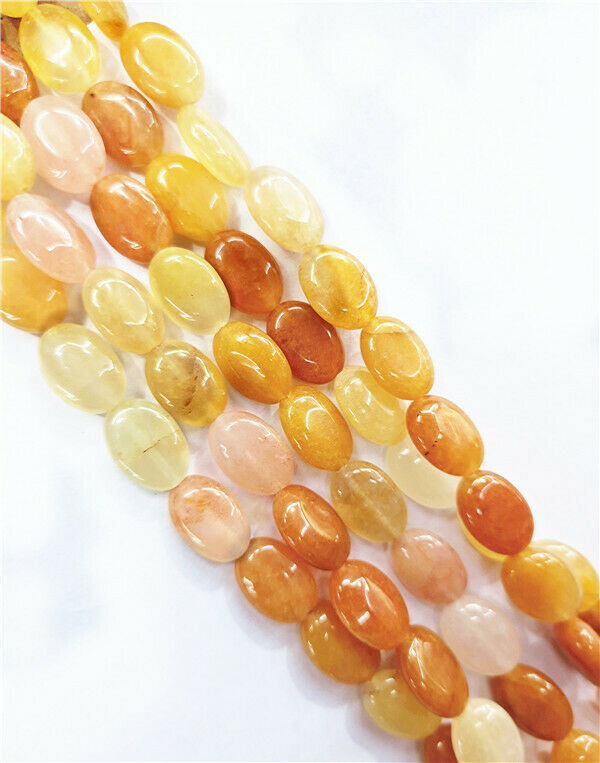 1Strand 14x10x5mm Natural Yellow Aventurine Oval Spacer Loose Beads 15.5" HH7784