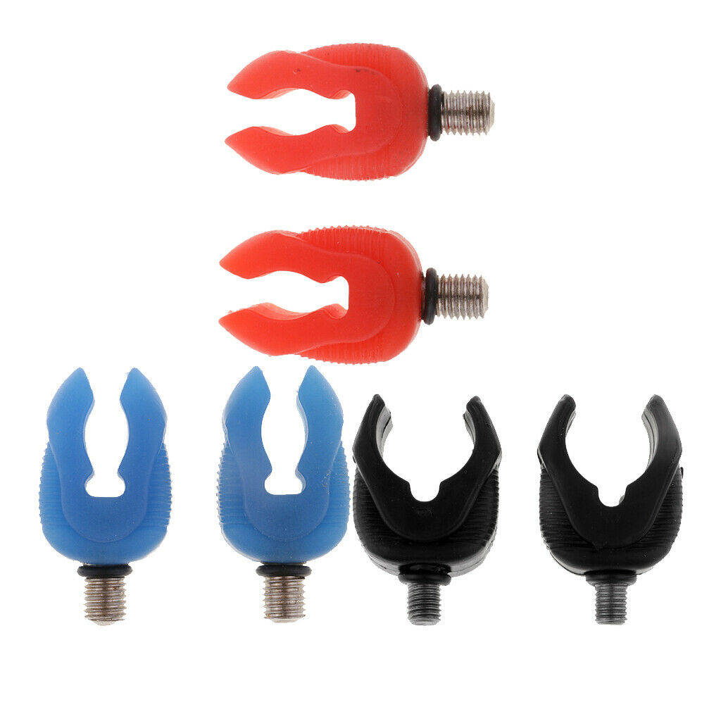 6pcs Luminous Fishing Rod Holder Silicone Clamp Pole End Rest