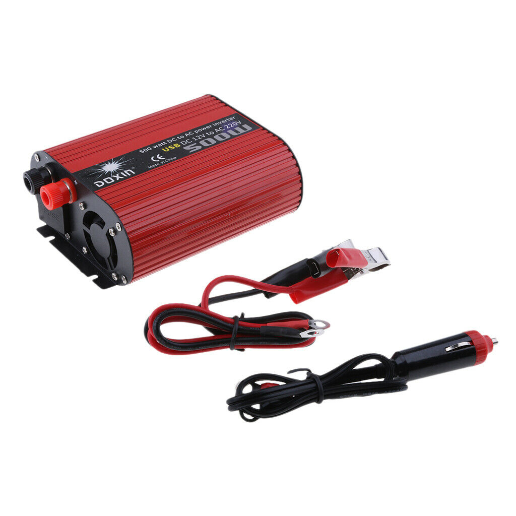 500W Car Power Inverter DC 12V to AC 220V Converter Power Supply with Lighter