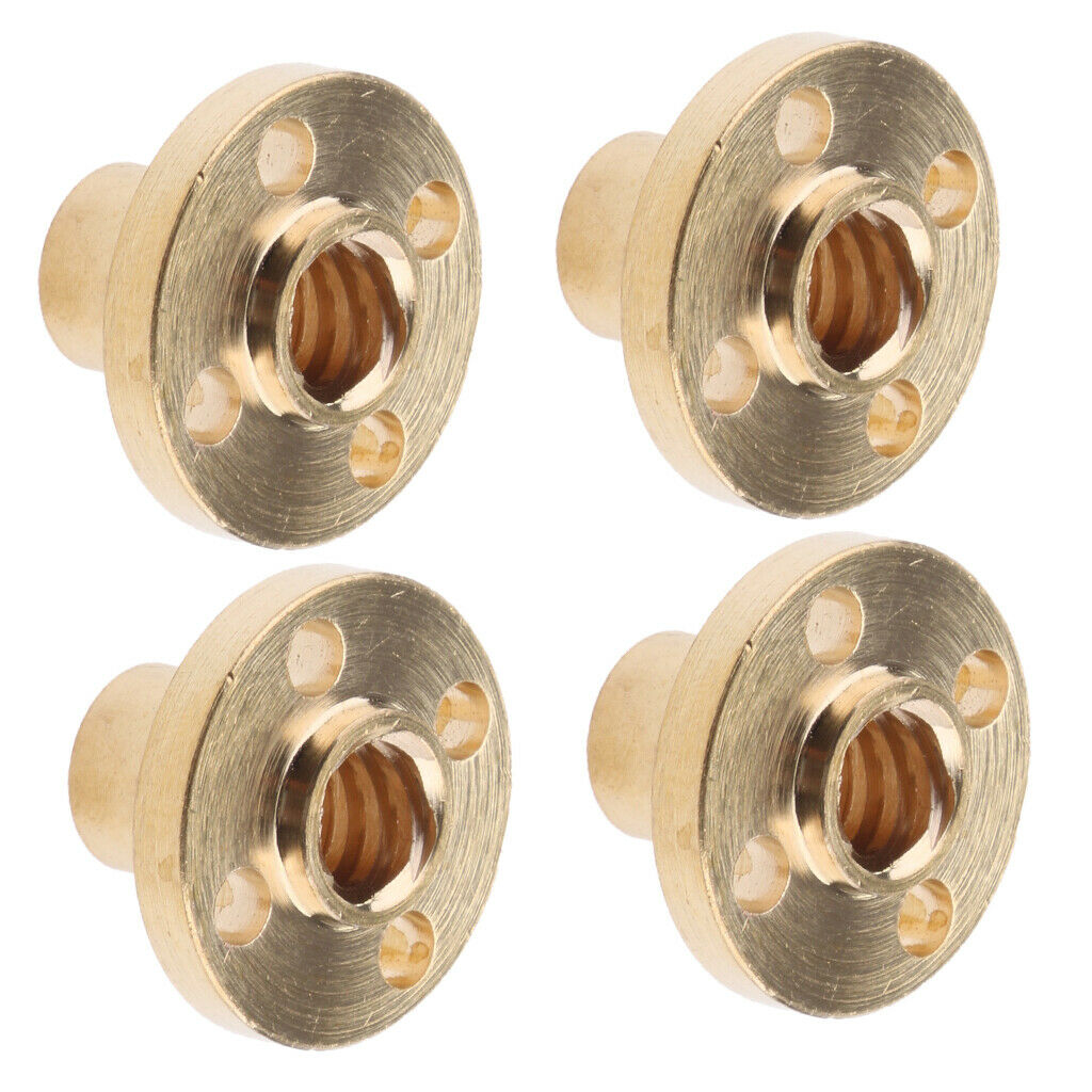 4 Piece Brass T8 Screws Nut Trapezoidal For 8mm T8 Lead Threaded Rod CNC
